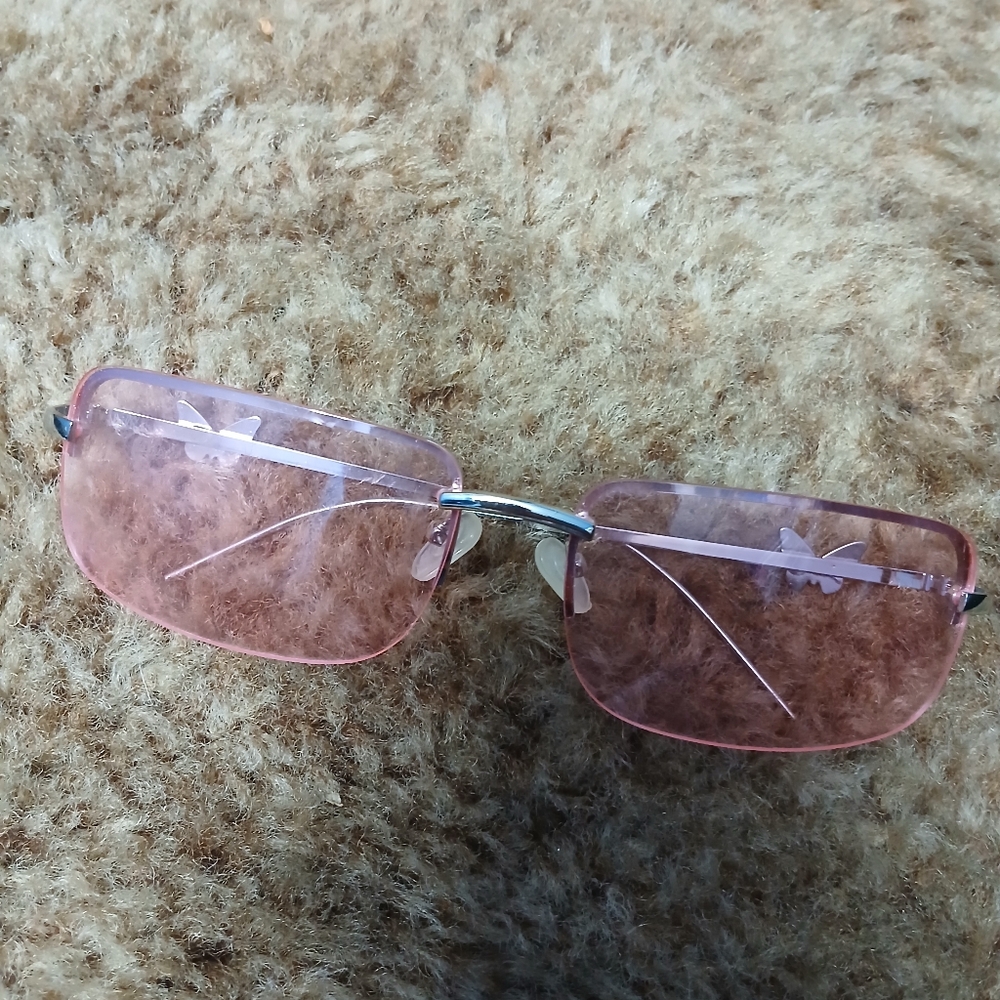 Pink Rimless Sunglasses - Picture 2 of 3